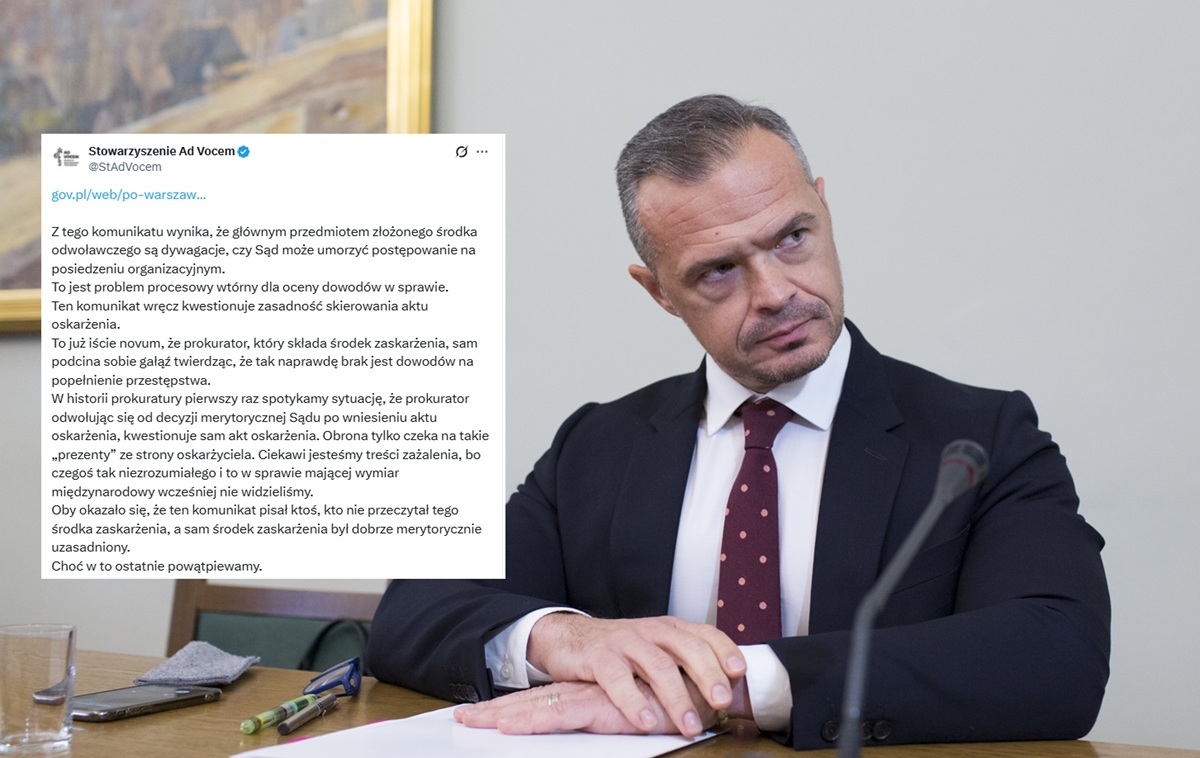 Dziwna treść zażalenia ws. Nowaka. Ad Vocem dosadnie