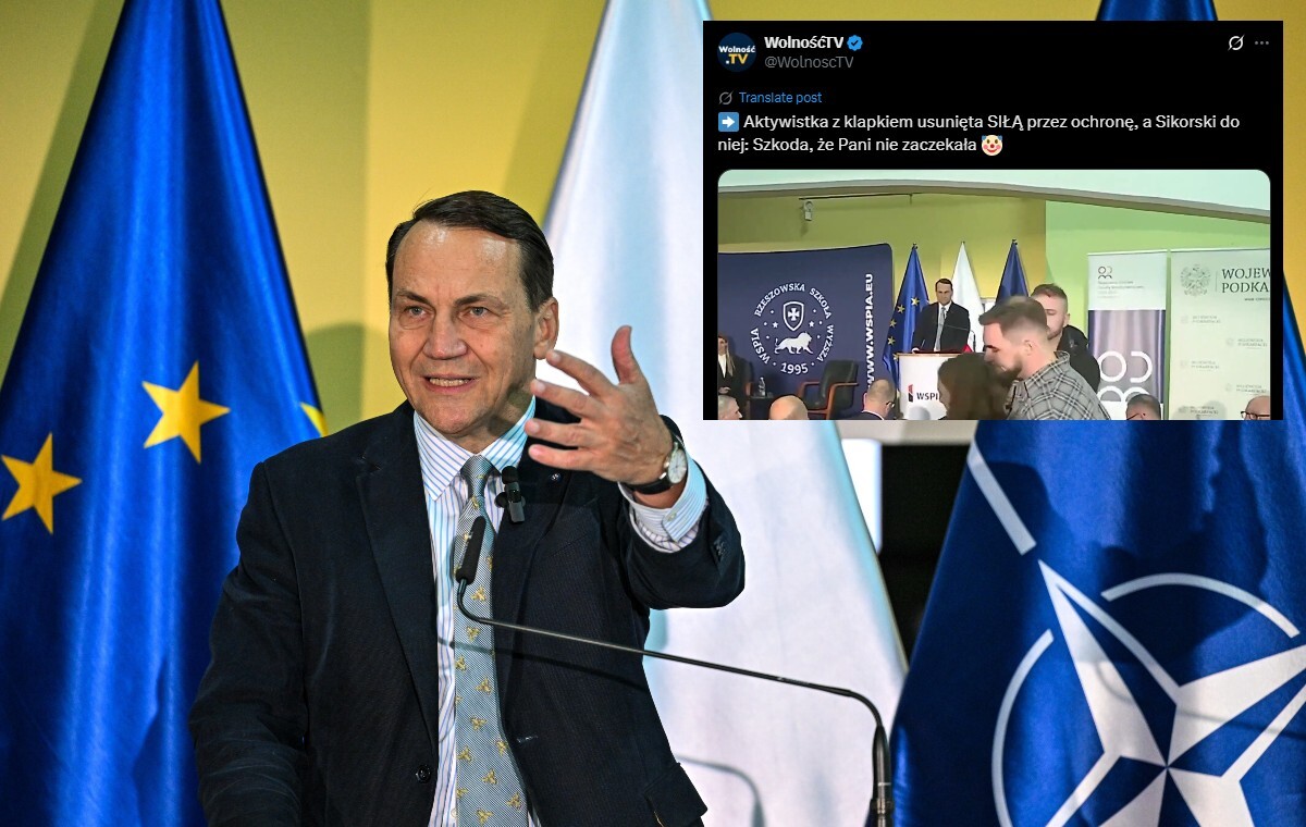 Kobieta wyrzucona z konferencji Sikorskiego! "To chamstwo"