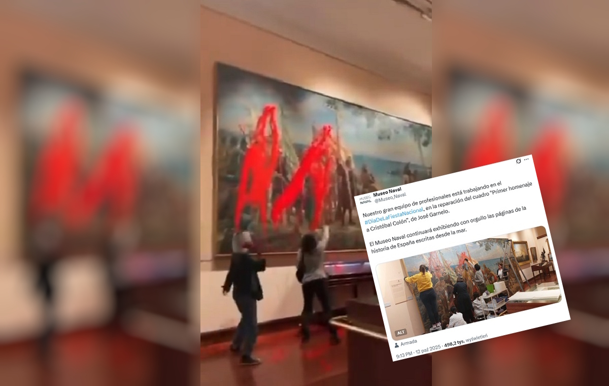 Oblały czerwoną farbą obraz poświęcony Kolumbowi wiadomości,aktualności,wPolityce.pl Oblały czerwoną farbą obraz poświęcony Kolumbowi