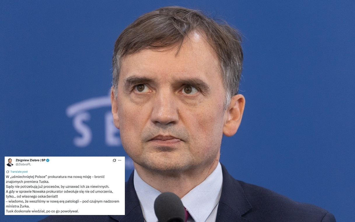 Ziobro o sprawie Nowaka: Nowa era patologii pod okiem Żurka