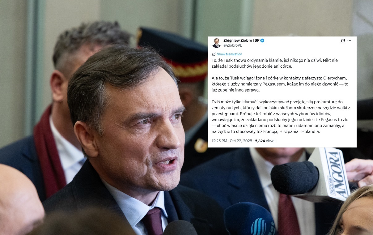 Ziobro o Tusku: Wciągał rodzinę w kontakty z Giertychem