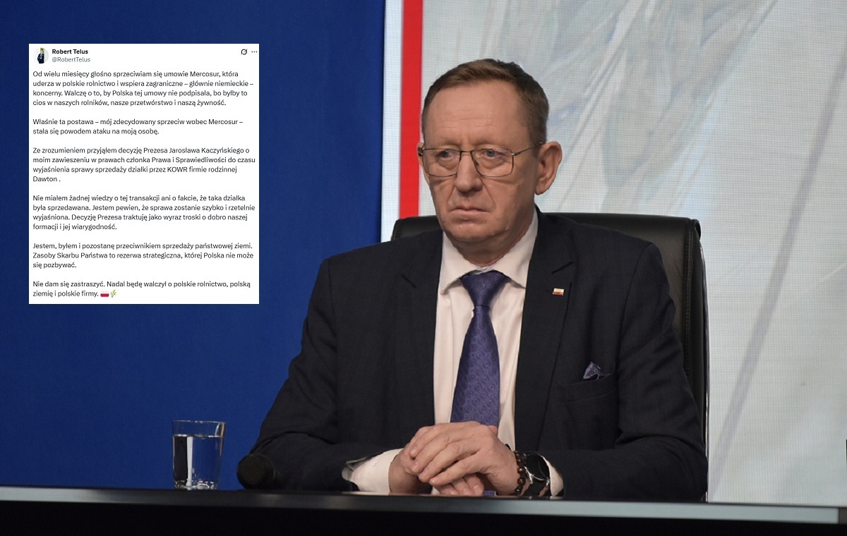Jest oświadczenie Telusa ws. działki. "Nie miałem wiedzy"