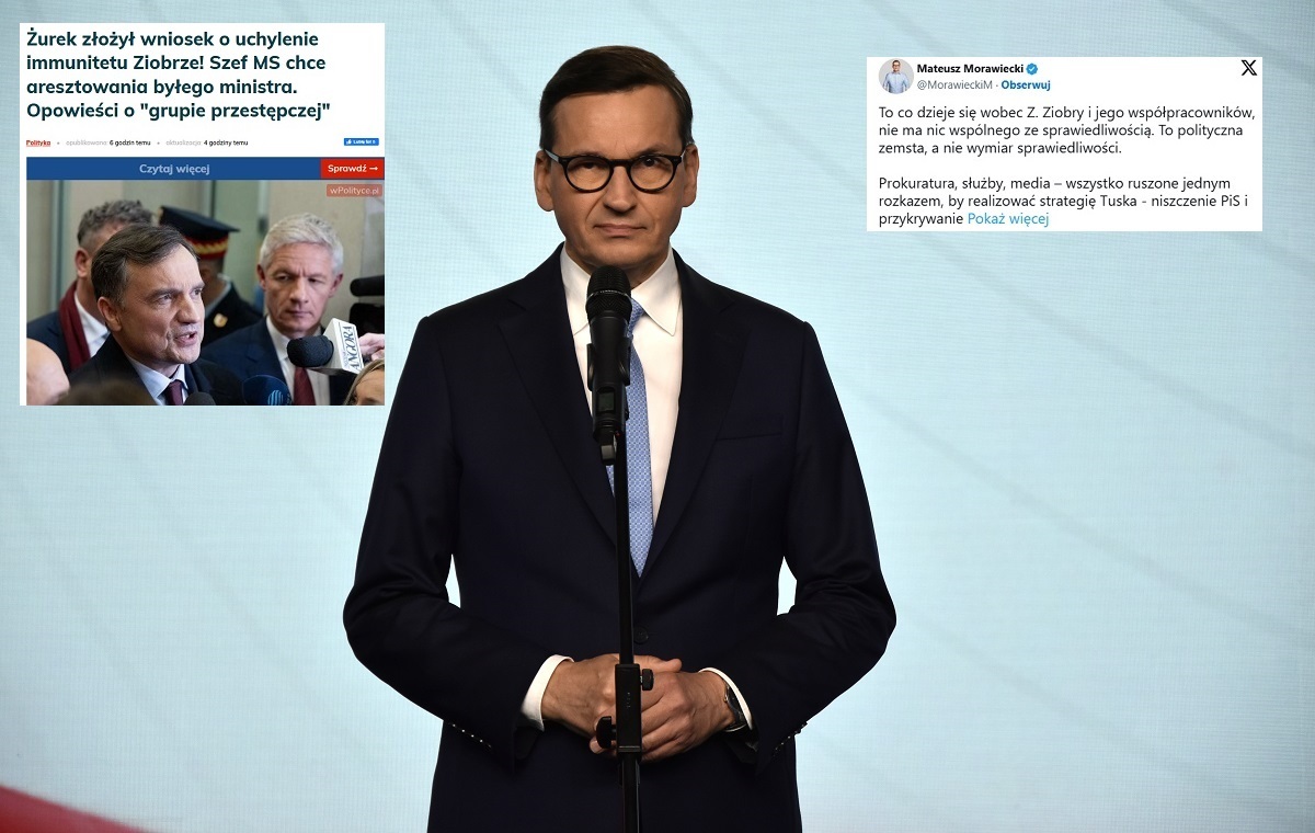 Morawiecki jednoznacznie broni Ziobry: To polityczna zemsta