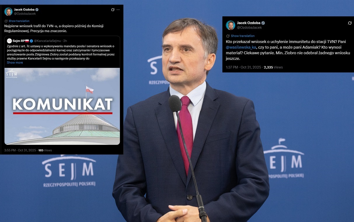 Immunitet Ziobry. TVN otrzymał wniosek przed byłym ministrem