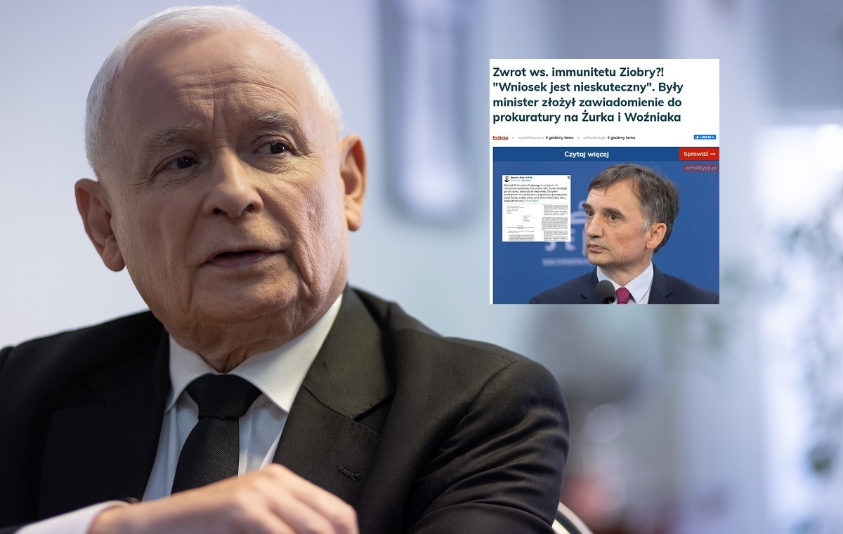 Prezes PiS: Umieszczenie Ziobry w więzieniu to wyrok śmierci