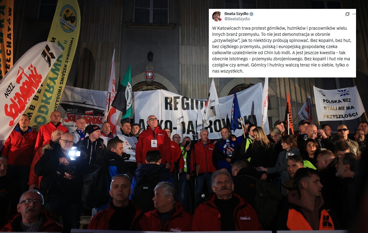 Szydło about the protest in Katowice: They are fighting for all of us