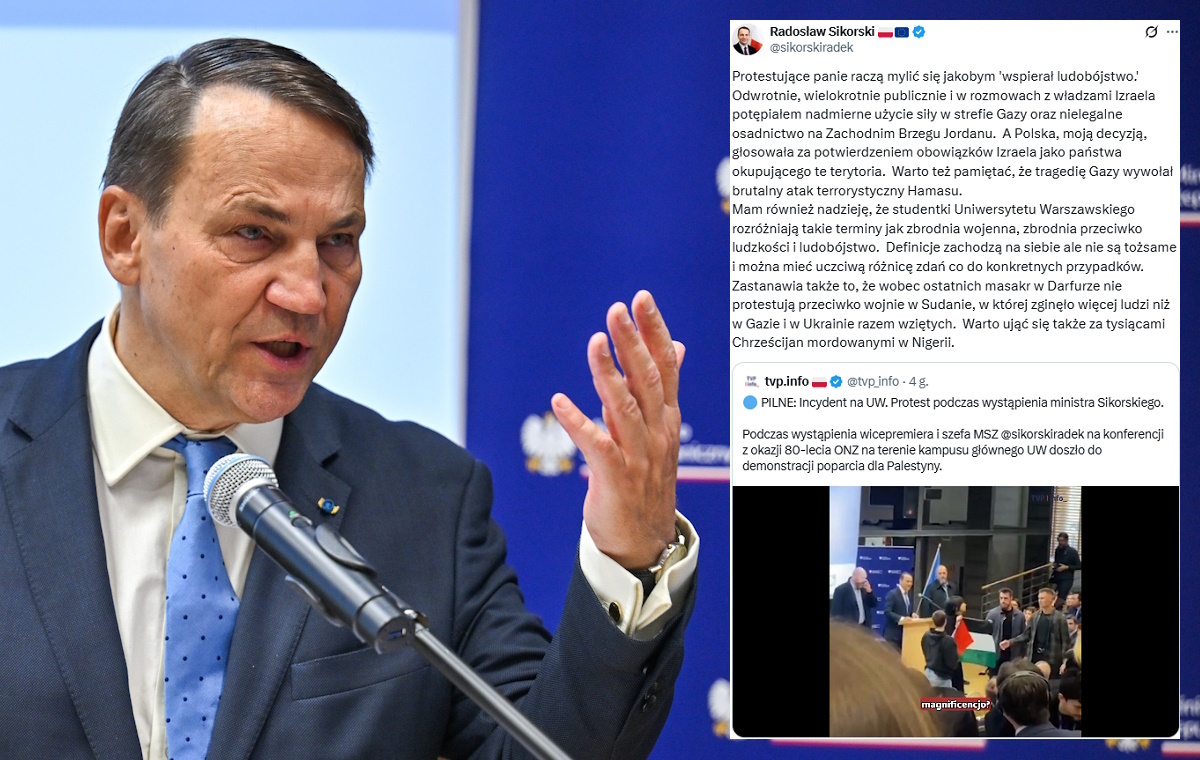 Incydent na UW. Wystąpienie Sikorskiego zostało przerwane