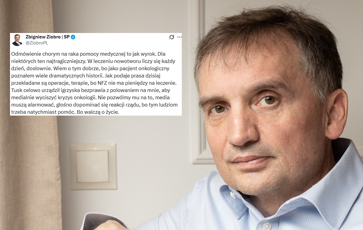 Ziobro: Ścigając mnie, Tusk chce wyciszyć kryzys onkologii