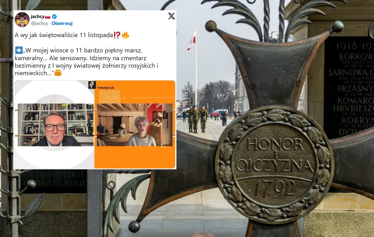 11 listopada Gretkowska maszeruje na groby Niemców i Rosjan