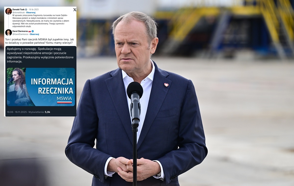 Tusk wprowadza chaos komunikacyjny ws. uszkodzonych torów?