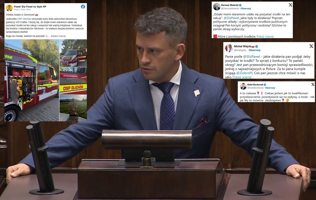 I co teraz? Śliz chwali się załatwieniem samochodu dla OSP