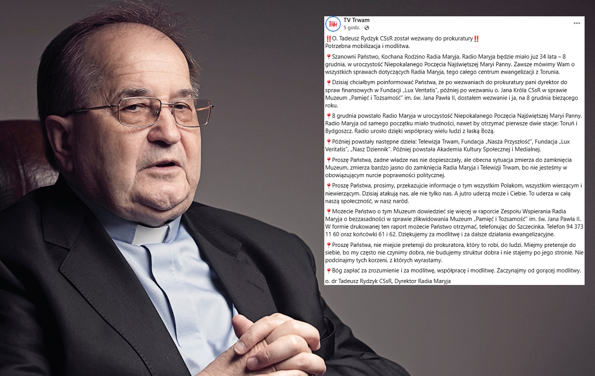 wiadomości,aktualności,wPolityce.pl O. Rydzyk wezwany do neo-prokuratury! Data nieprzypadkowa?