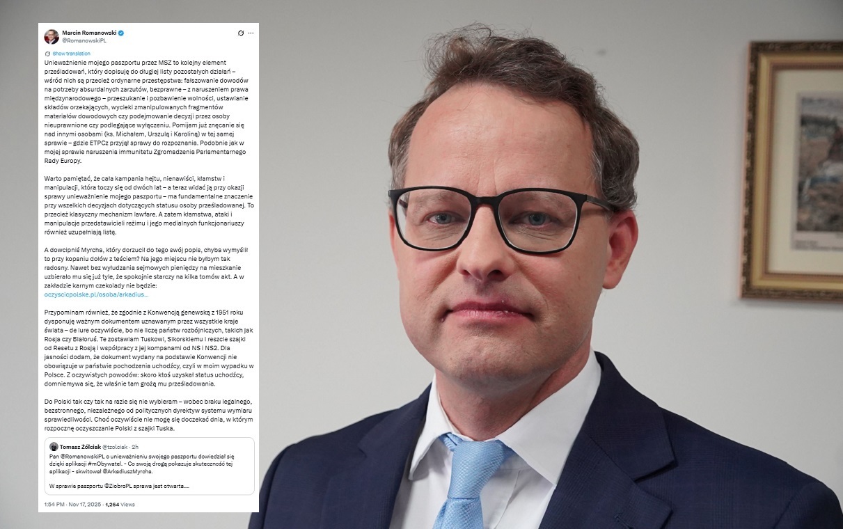 Romanowski: Unieważnienie mojego paszportu to prześladowanie