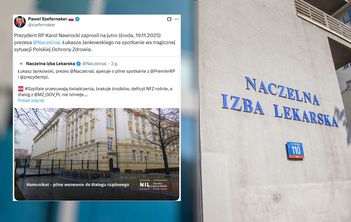 Szefowa MZ nie ma czasu dla NIL. Zaprosił ich... prezydent