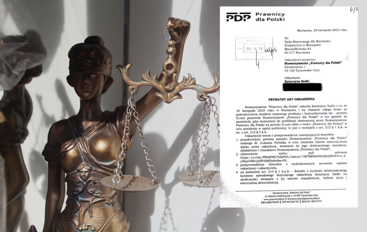 "Prawnicy dla Polski" pozywają "Katarynę" za wpis na X
