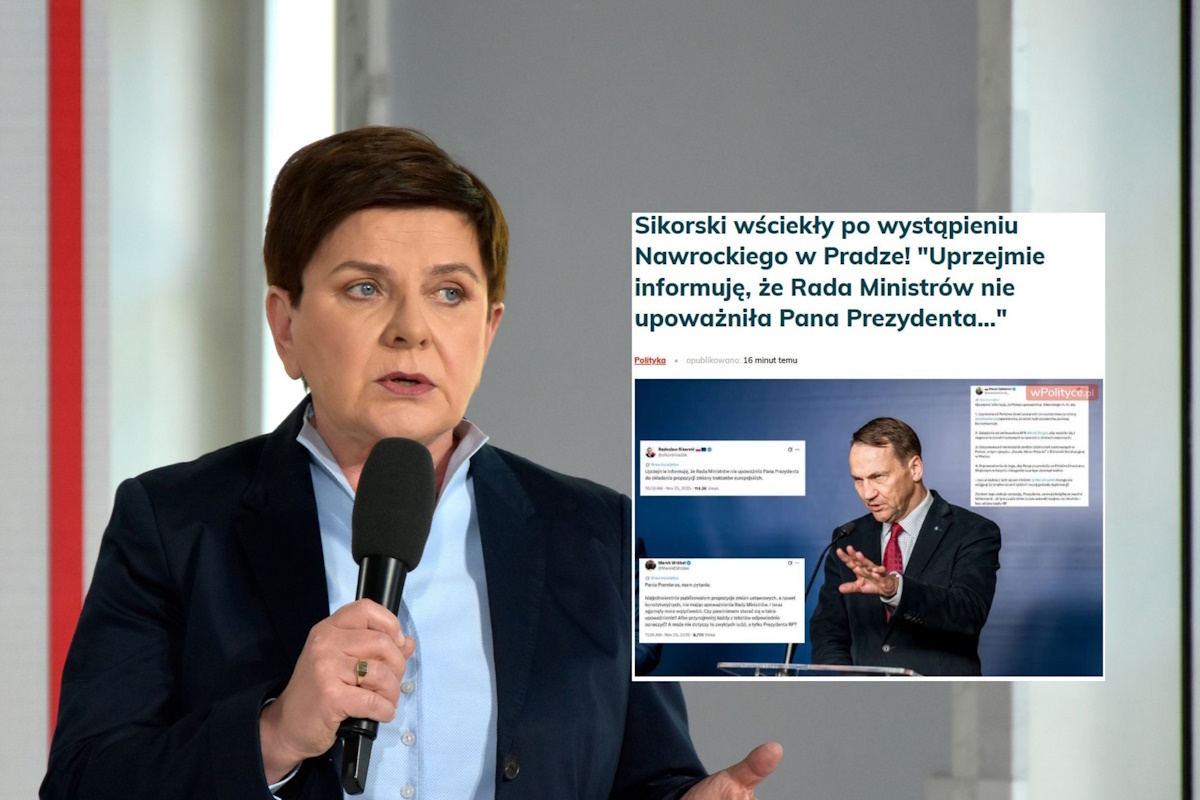 Szydło odpowiada Sikorskiemu ws. prezydenta Nawrockiego i UE