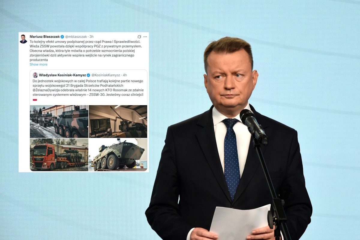 Rosomaki dla wojska. Błaszczak przypomina: Efekt umowy PiS