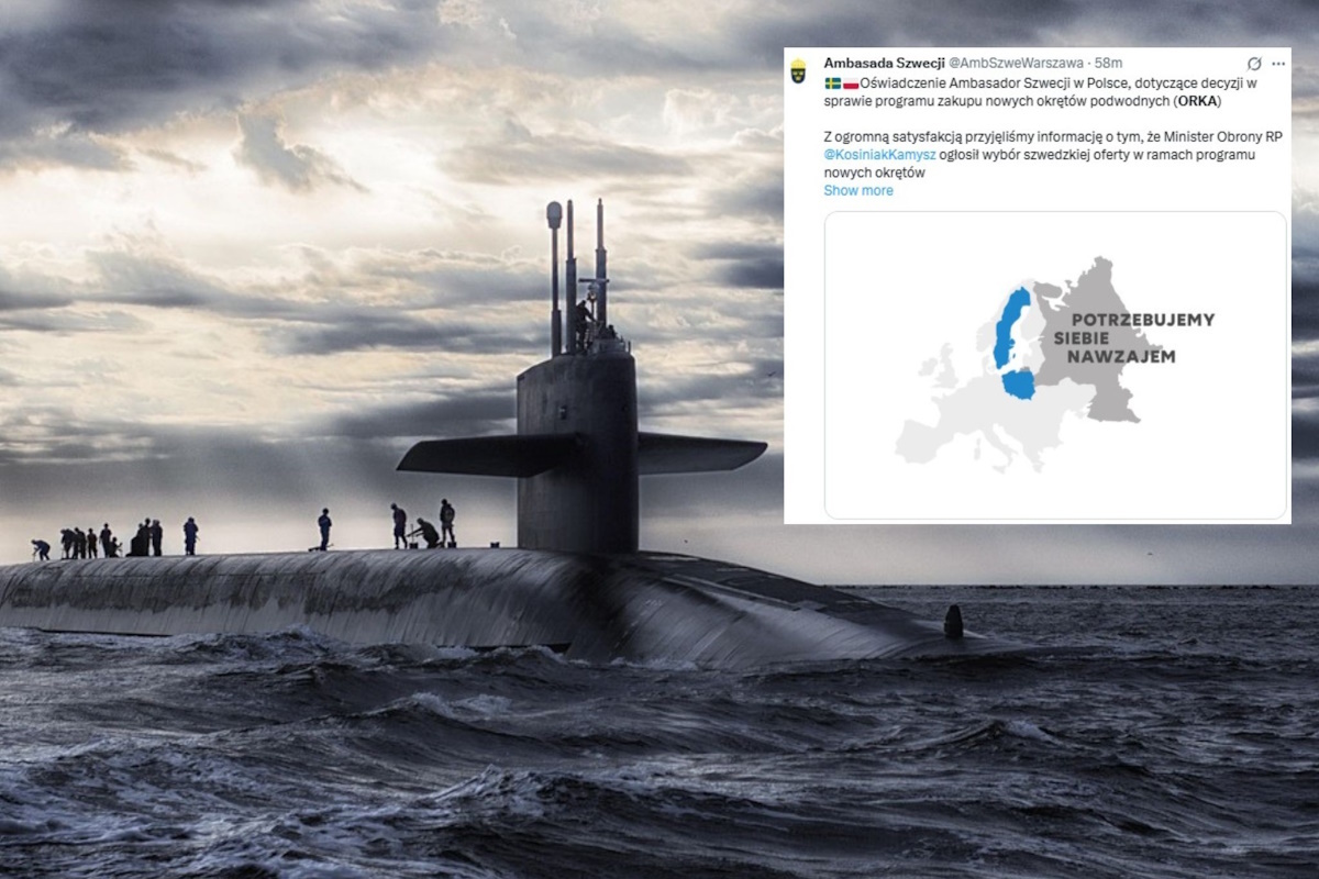 Program Orka. Szwecja dostarczy marynarce łodzie podwodne