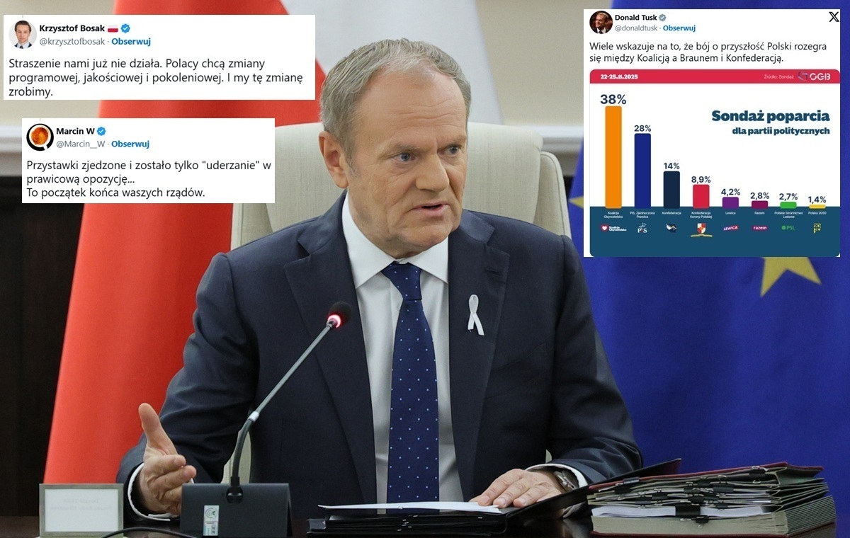Tusk skomentował sondaż fatalny dla koalicji. Burza w sieci