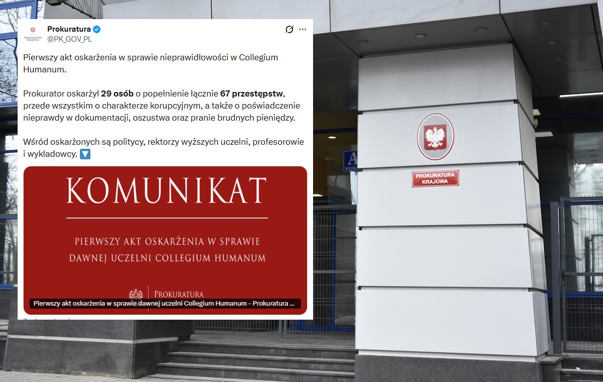 Akt oskarżenia ws. Collegium Humanum. 29 osób, w tym Sutryk