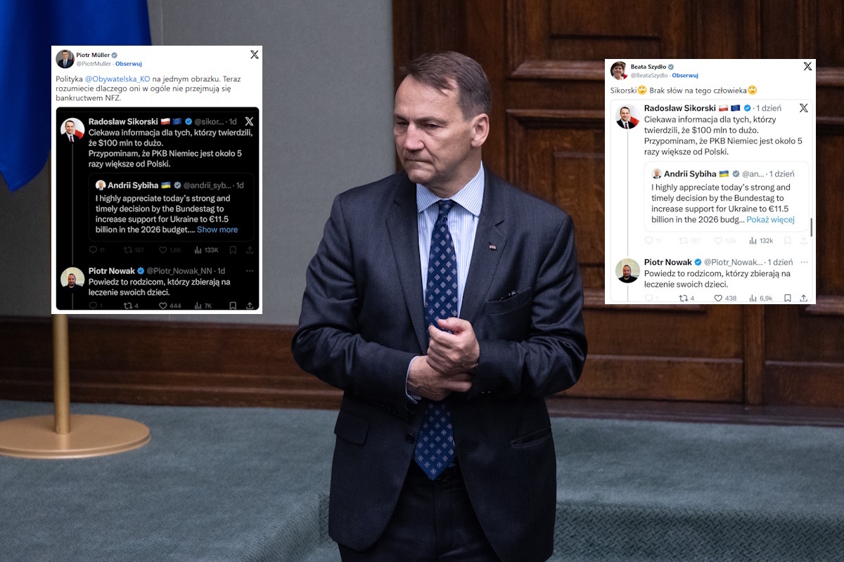 100 mln dla Ukrainy. Problemy NFZ, a Sikorski drwi!