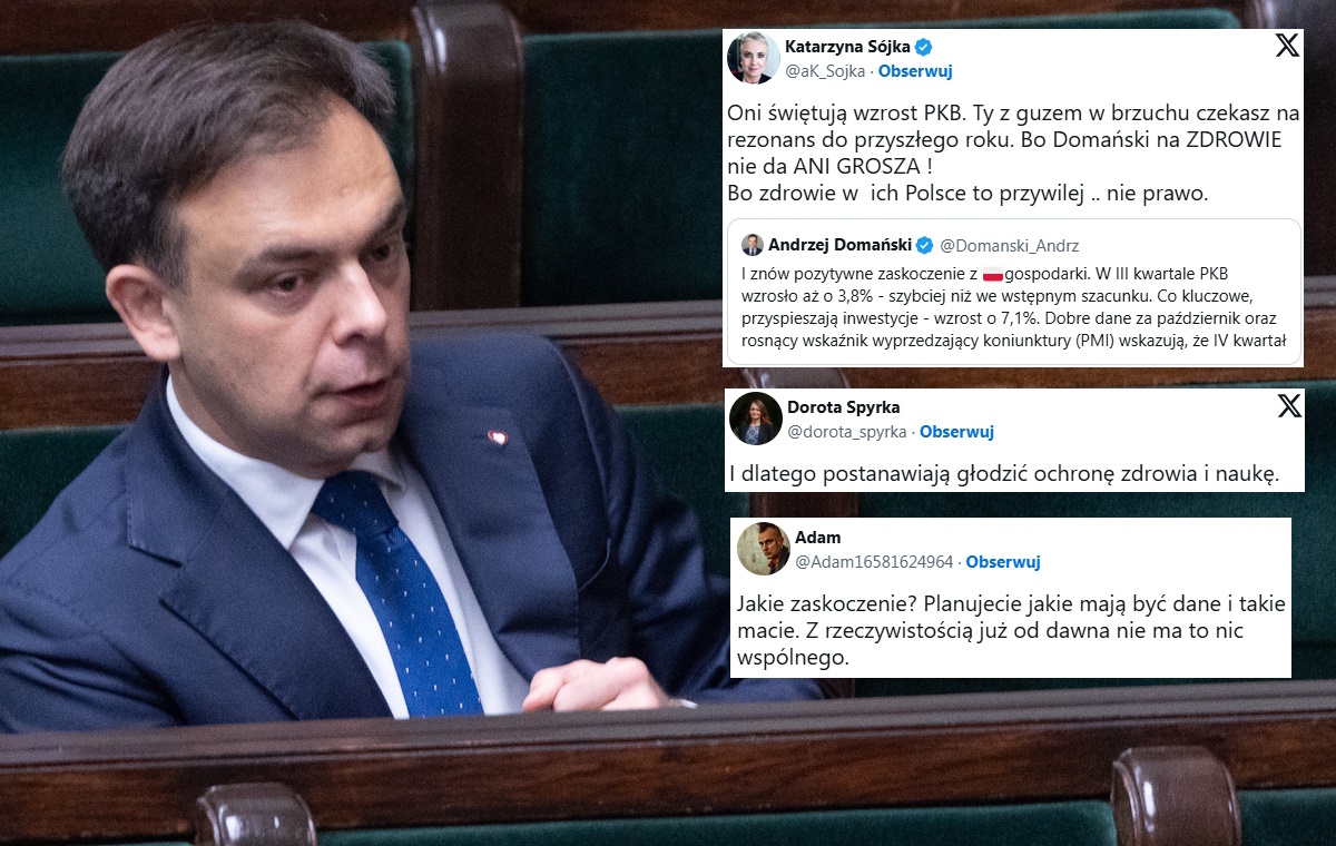 Domański zachwycony wynikami PKB. Błyskotliwa riposta Sójki