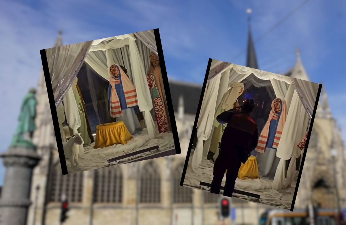 "Inkluzywna" szopka w Brukseli. Święta Rodzina... bez twarzy