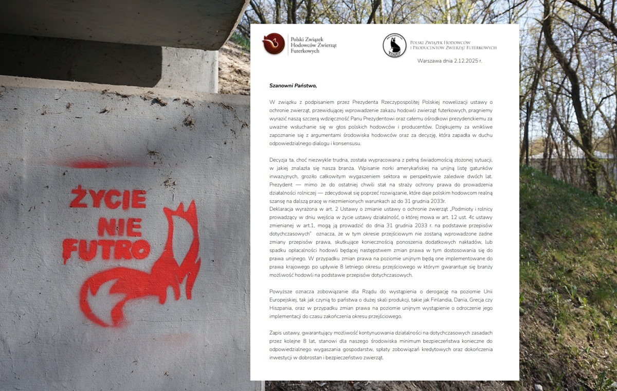 Branża futerkowa reaguje na podpis prezydenta. "Dziękujemy"