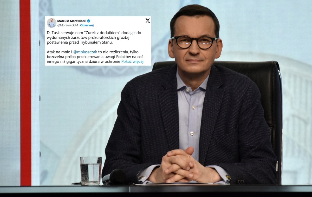 Groźba TS. Morawiecki: Tusk serwuje "Żurek z dodatkiem"