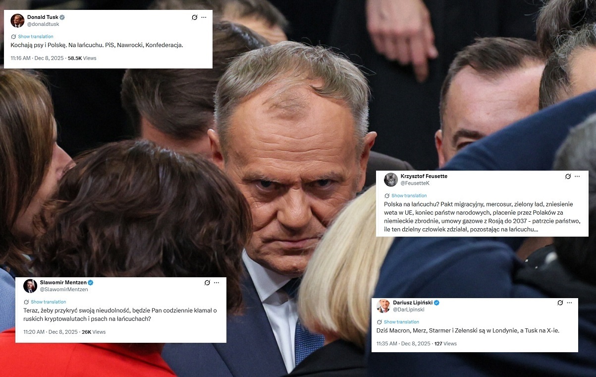 Tusk atakuje prawicę! "Kochają psy i Polskę. Na łańcuchu"