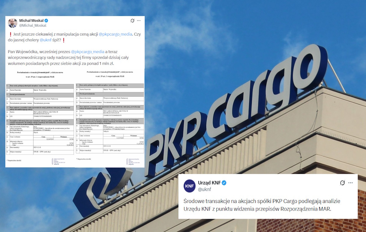 Wojewódka miał zyskać 100 tys. zł na akcjach PKP Cargo