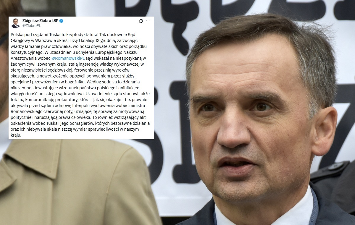 Ziobro: Polska pod rządami Tuska to kryptodyktatura!