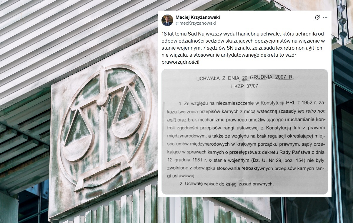 18 lat temu uchroniono sędziów skazujących w stanie wojennym