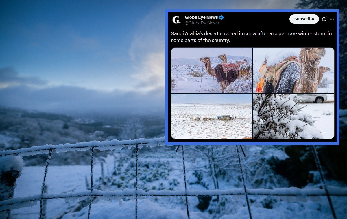 Na północnym zachodzie Arabii Saudyjskiej spadł... śnieg!