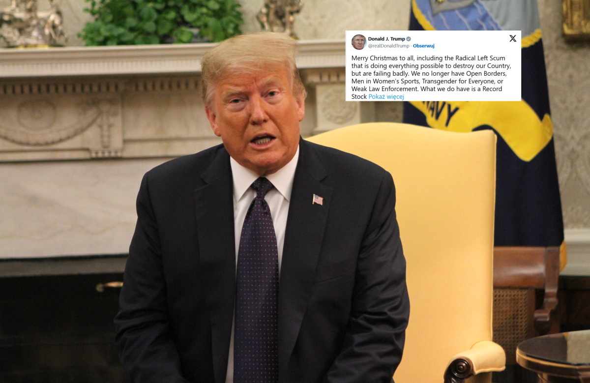 Życzenia Trumpa: Wszystkim, w tym lewicowym szumowinom