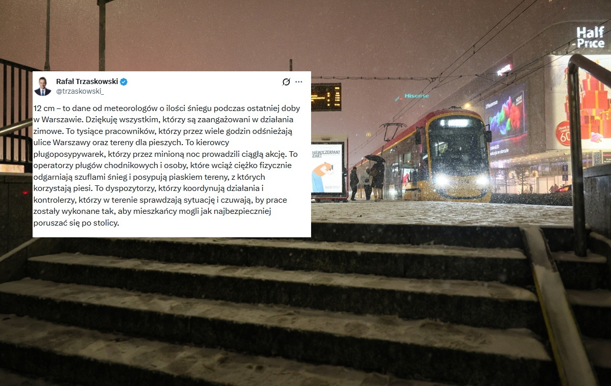 Trzaskowski zapewnia, iż zima nie zaskoczyła Warszawy