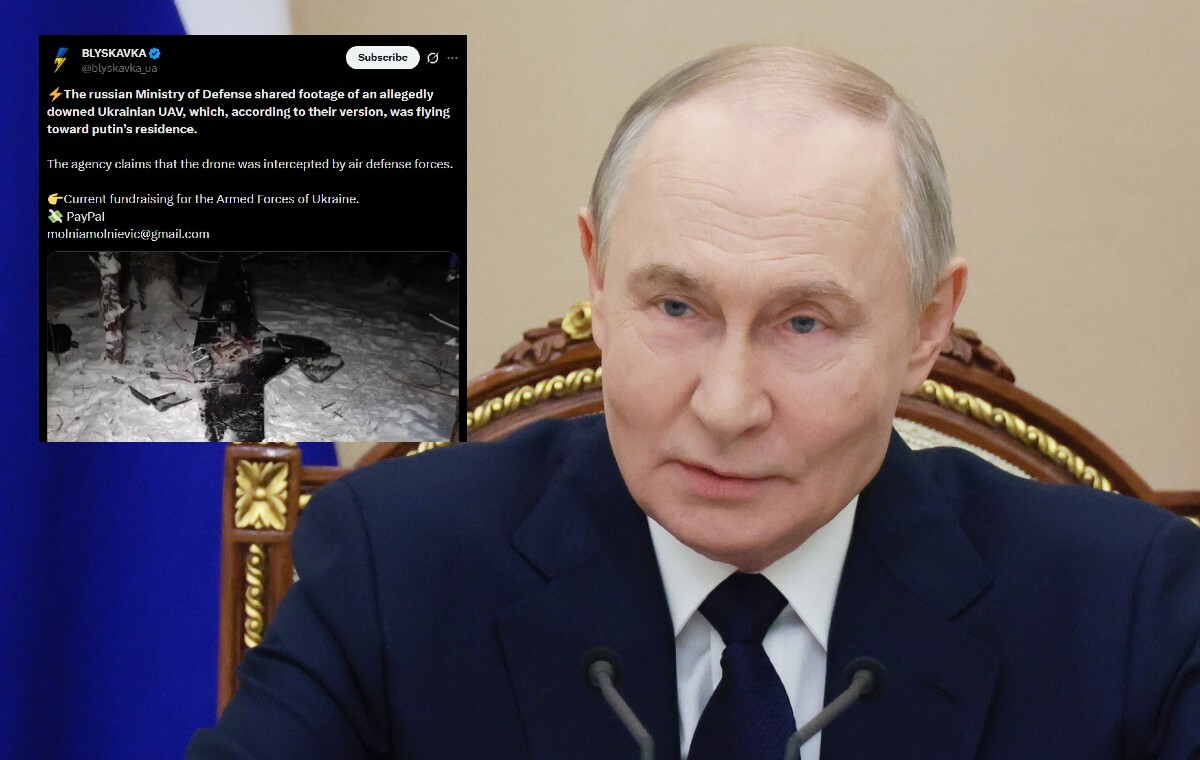 Szopka z rezydencją Putina. Rosjanie pokazują szczątki drona