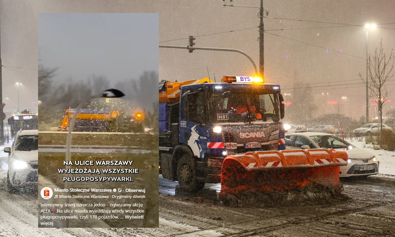 Ogromny problem Warszawy ze śniegiem. Ogłoszono akcję ALFA
