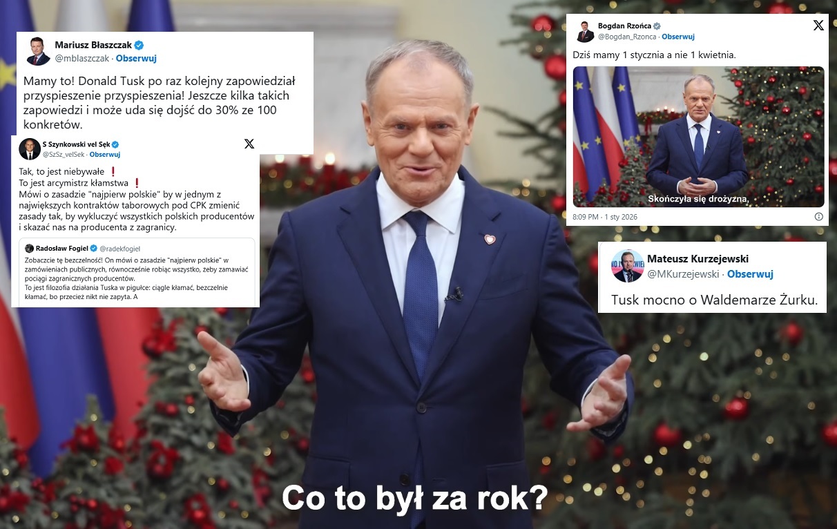 Dosadnie orędziu Tuska. "Mamy 1 stycznia, nie 1 kwietnia"