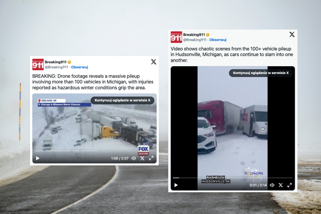 Potężny karambol w stanie Michigan! WIDEO