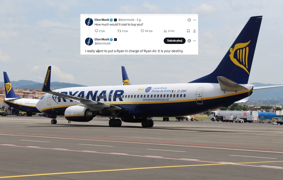 Niespodziewany wpis. Musk chciałby przejąć Ryanair?
