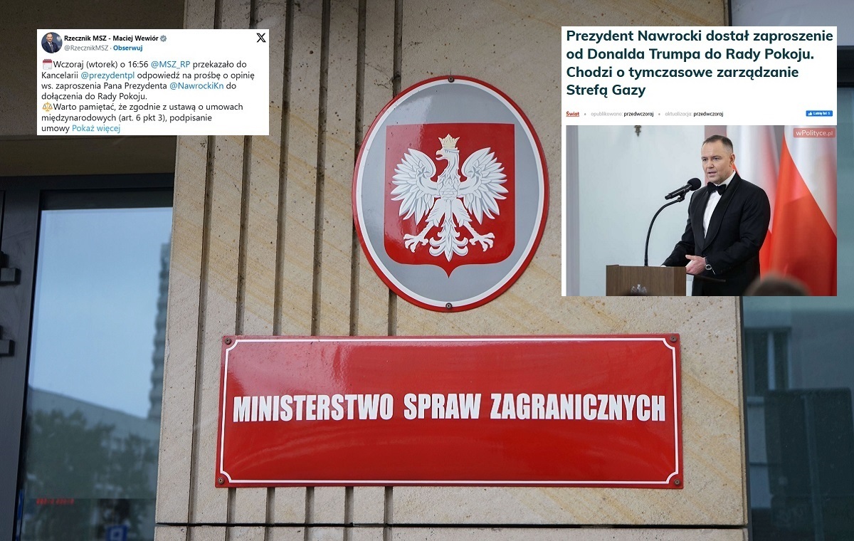 Prezydent Nawrocki w Radzie Pokoju? MSZ odpowiedziało KPRP