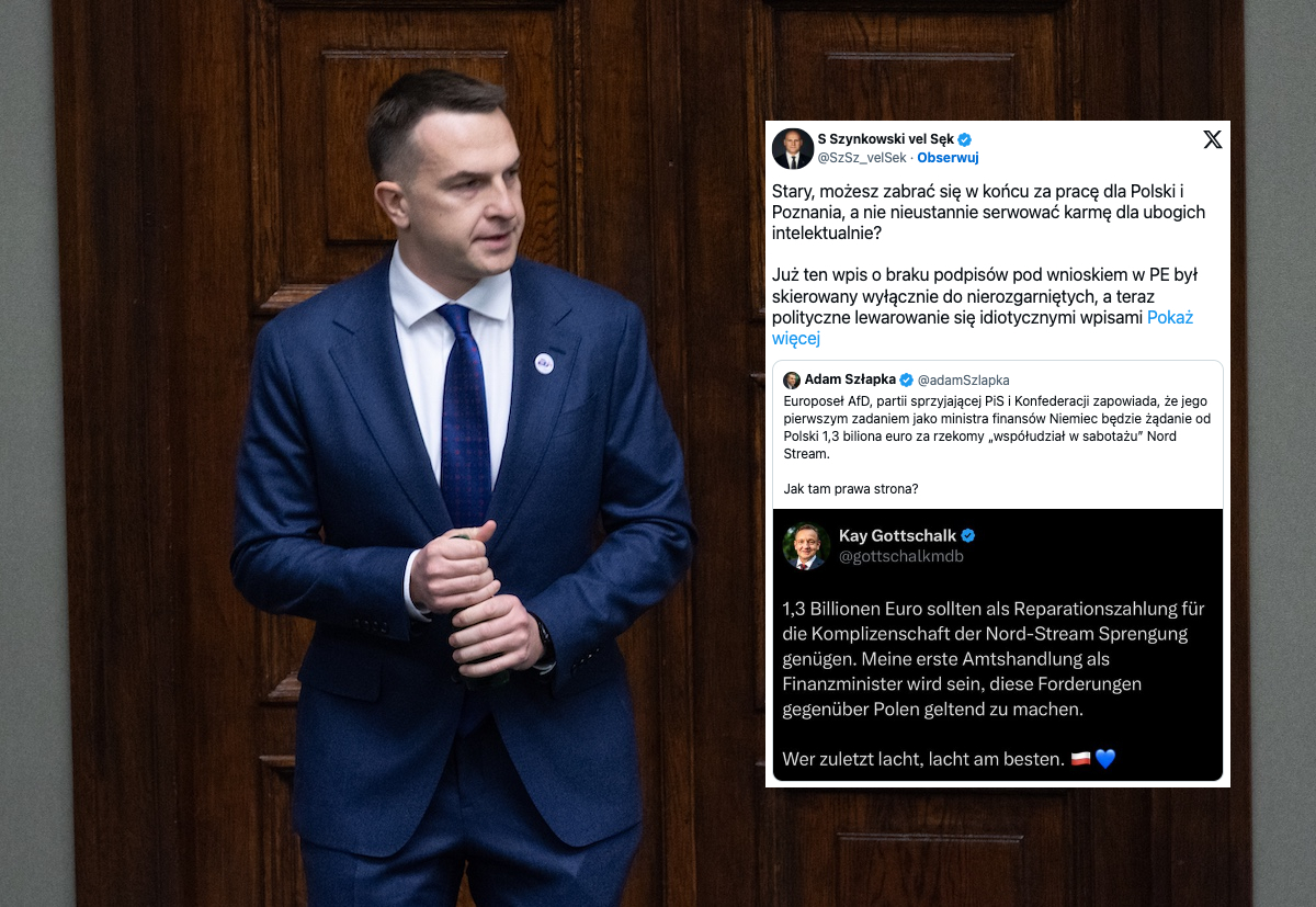 Perfidny wpis Szłapki. Dostał ripostę: Lider sekty kretynów