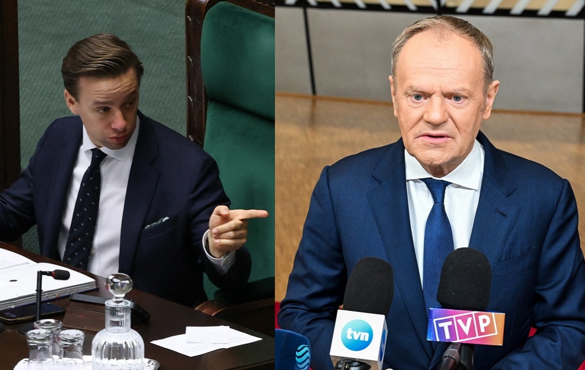 Bosak: Tusk jak idiota celował pistolecikiem z palców w Trumpa