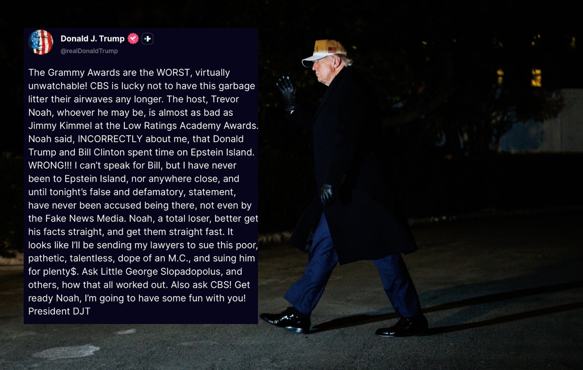 Trump skrytykował upolitycznioną galę Grammy