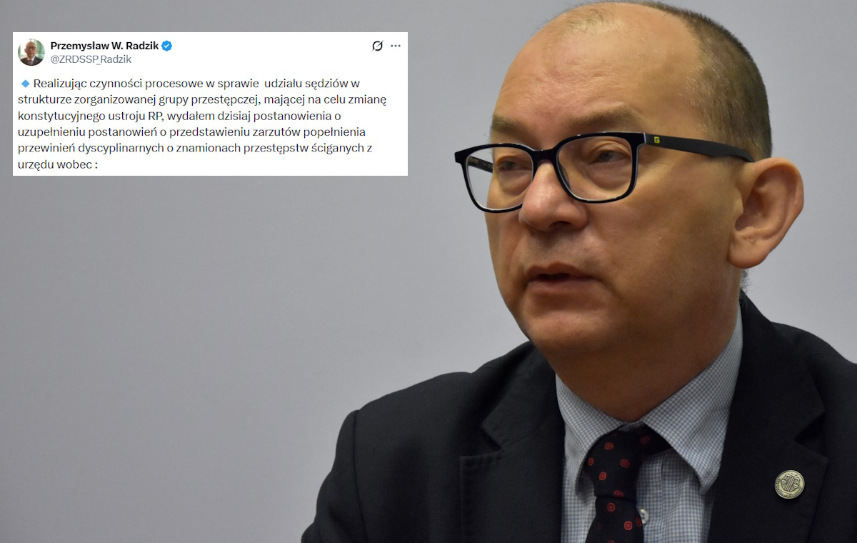 Sędzia Radzik postawi zarzuty dyscyplinarne dwojgu sędziom