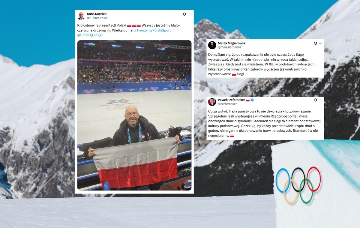 Rutnicki z pogiętą flagą Polski. Szefernaker: "Co za wstyd"