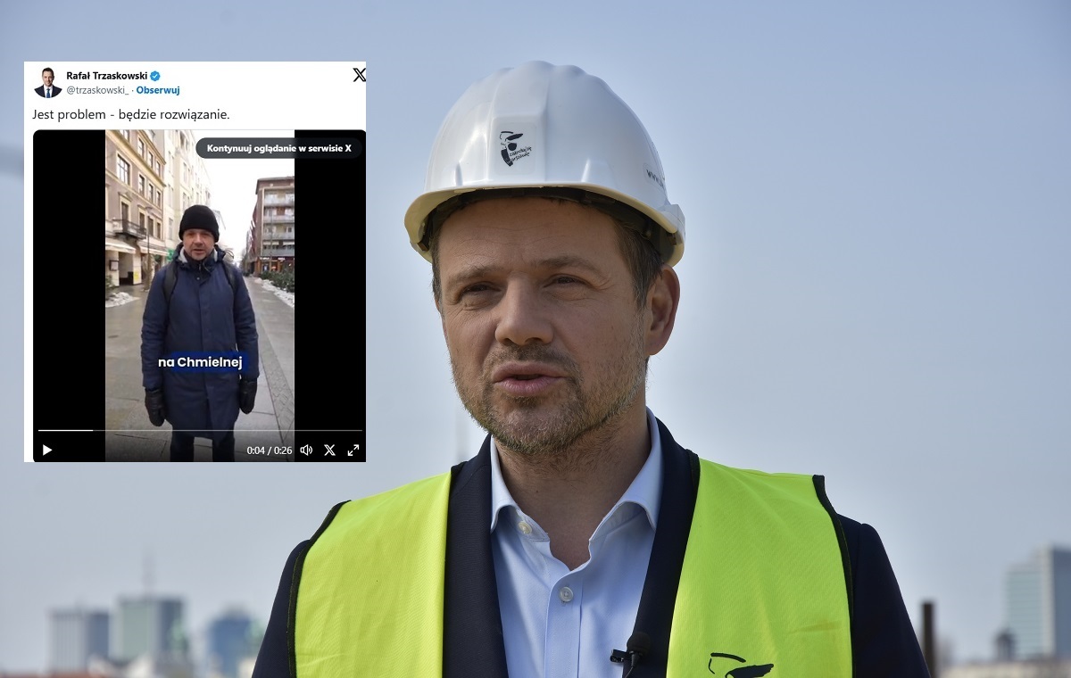 Uszkodzone płyty, a niedawno był remont. Na miejscu Trzaskowski