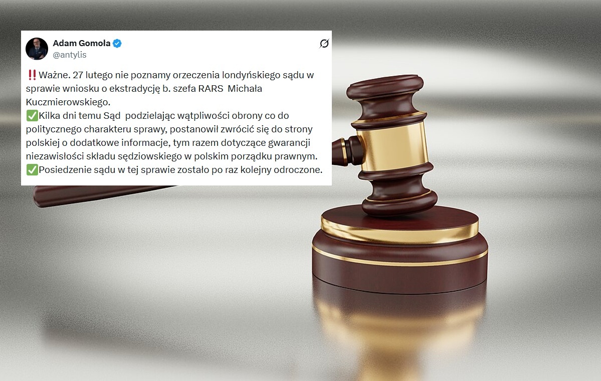Decyzja londyńskiego sądu ws. Kuczmierowskiego odroczona