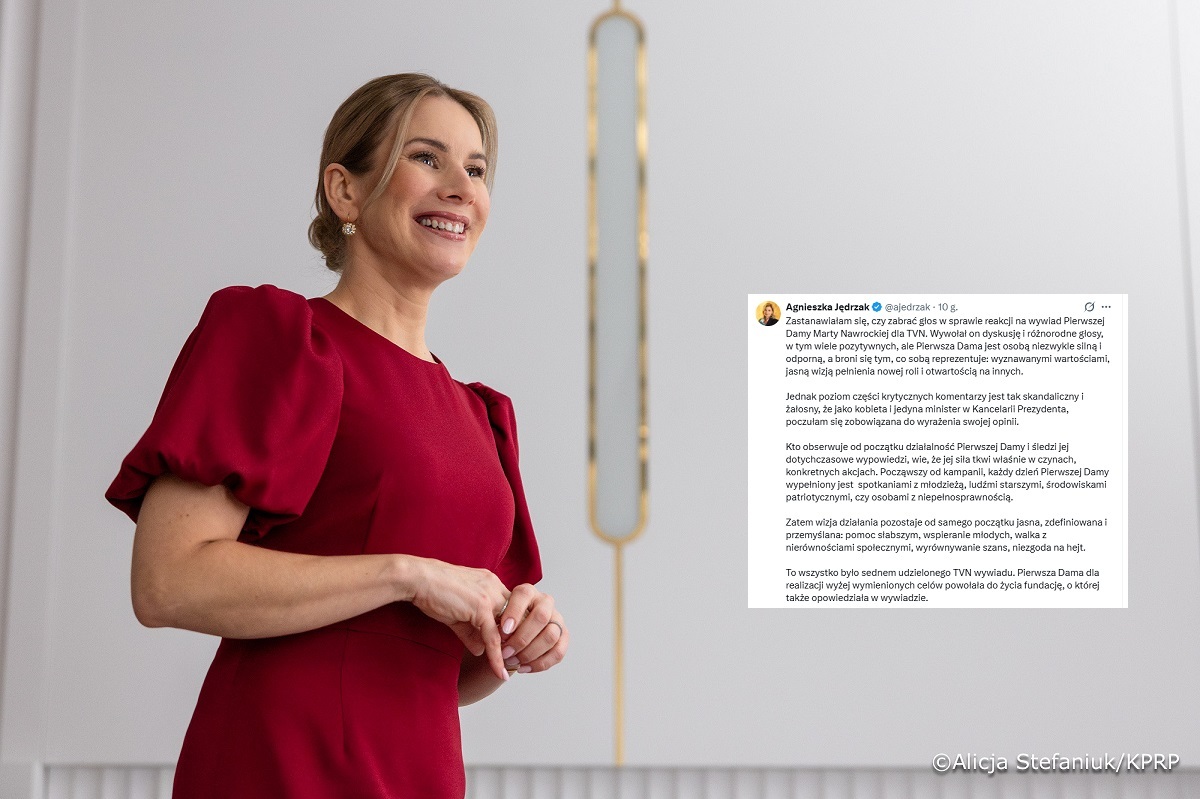Minister Jędrzak w obronie Pierwszej Damy! "O tym był wywiad"